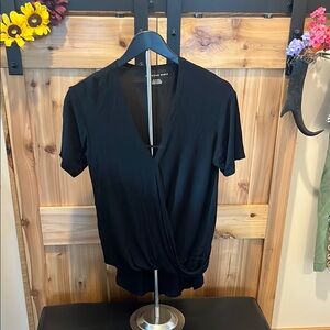 American Eagle Outfitters Black Wrap V-Neck Tunic